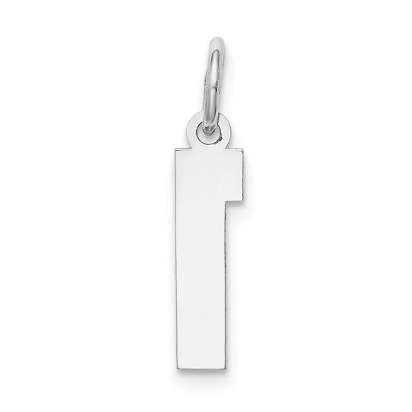14k White Gold, Jersey Collection, Small Number 1 Pendant - Picture 3 of 6